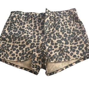 NWOT! Juicy Couture Leopard Print Denim Shorts - Size 28